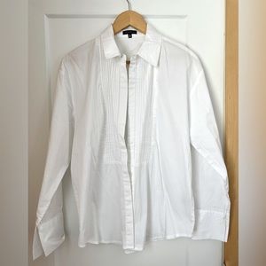 Dynamite white button up dress shirt, size M